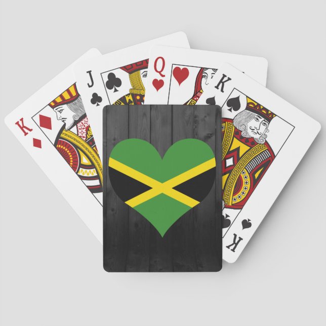 Baraja De Cartas Bandera de Jamaica coloreada (Reverso)