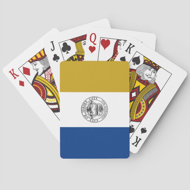 Baraja De Cartas Bandera de Jersey City (Nueva Jersey) (Reverso)