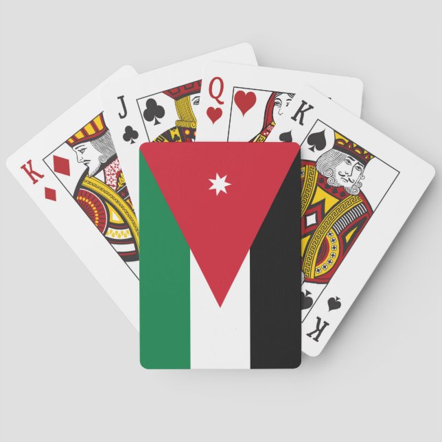 Baraja De Cartas Bandera de Jordania (Reverso)