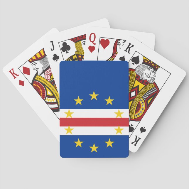 Baraja De Cartas Bandera de Jugadores de Cabo Verde (Reverso)