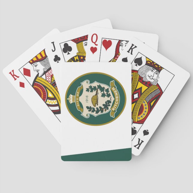 Baraja De Cartas Bandera de Kitchener (Ontario, Canadá) (Reverso)