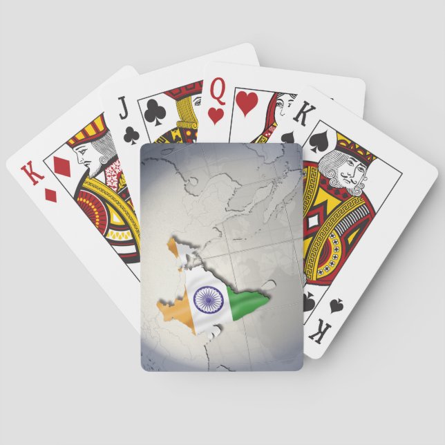 Baraja De Cartas Bandera de la India (Reverso)