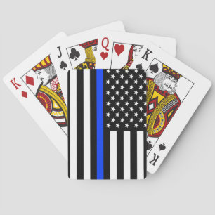 Baraja De Cartas Bandera de la policía delgada de la línea azul