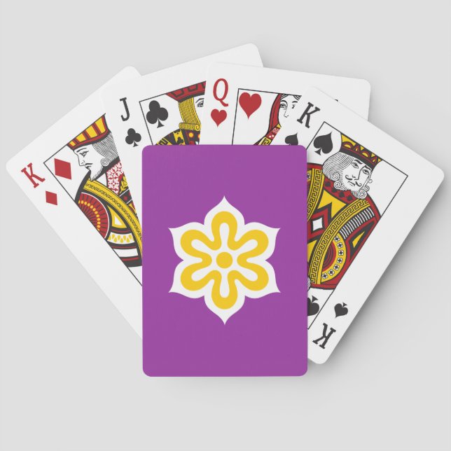 Baraja De Cartas Bandera de la prefectura de Kioto, Japón (Reverso)