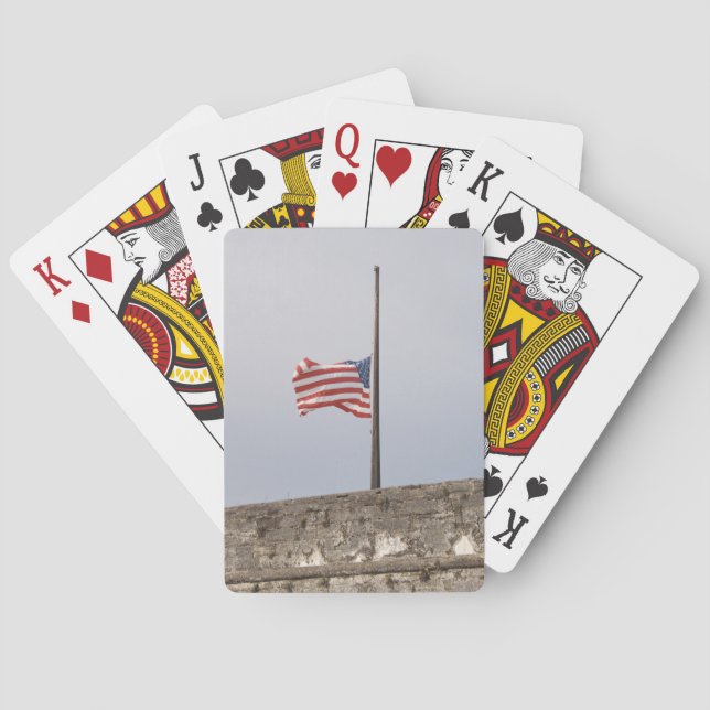 Baraja De Cartas Bandera de los Estados Unidos a media asta (Estado (Reverso)