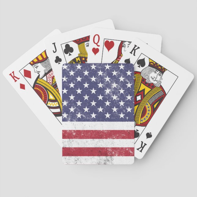 Baraja De Cartas Bandera de los Estados Unidos Patriótica Norteamer (Reverso)