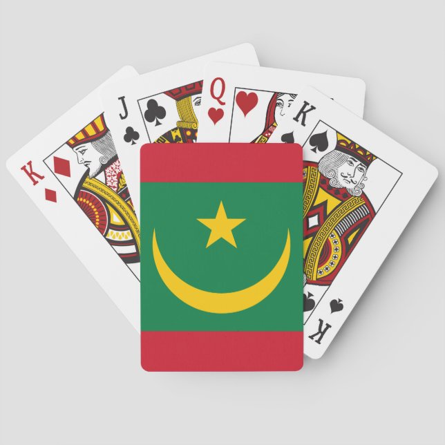 Baraja De Cartas Bandera de Mauritania (Reverso)