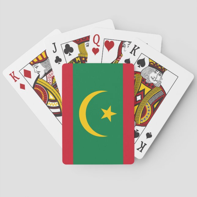 Baraja De Cartas Bandera de Mauritania (Reverso)