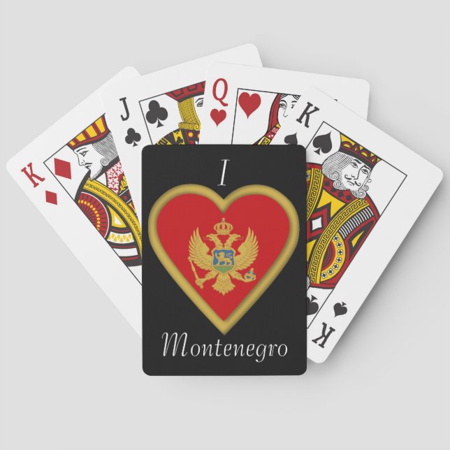 Baraja De Cartas Bandera de Montenegro (Reverso)