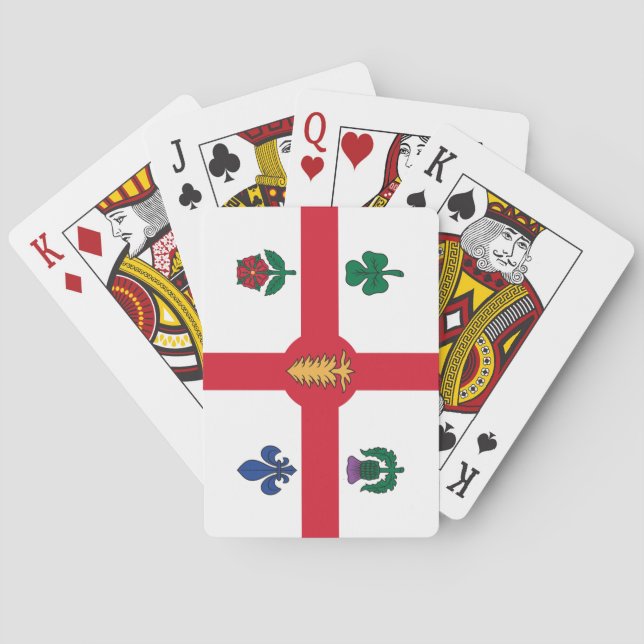 Baraja De Cartas Bandera de Montreal (Quebec, Canadá) (Reverso)