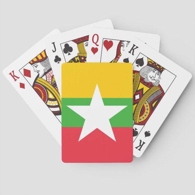 Baraja De Cartas Bandera de Myanmar (Reverso)