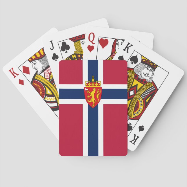 Baraja De Cartas Bandera de Noruega/ Escudo de armas (Reverso)