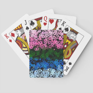 Baraja De Cartas Bandera de Orgullo Omniromántico Floral Retro Groo