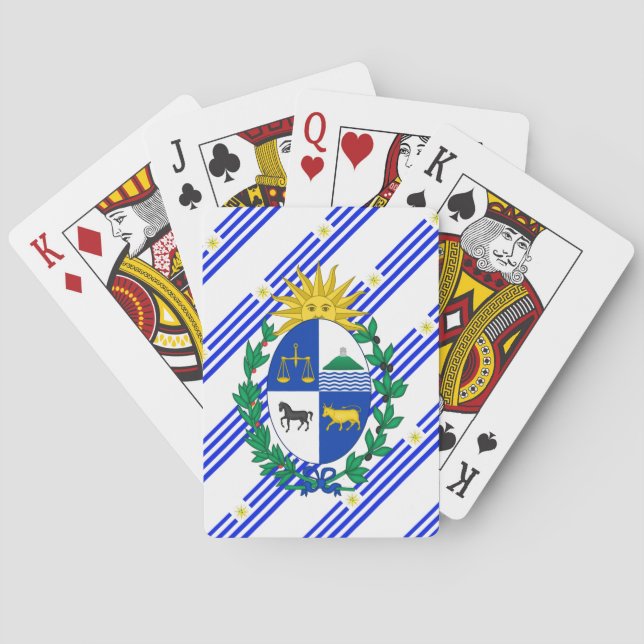 Baraja De Cartas Bandera de rayas de Uruguay (Reverso)