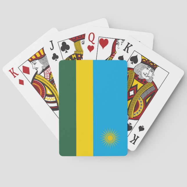 Baraja De Cartas Bandera de Ruanda (Reverso)
