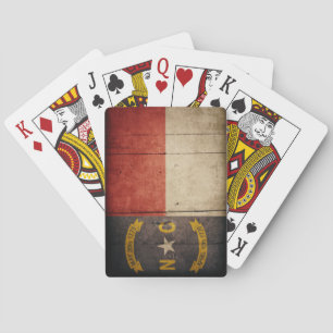 Baraja De Cartas Bandera de Rugged Wood North Carolina