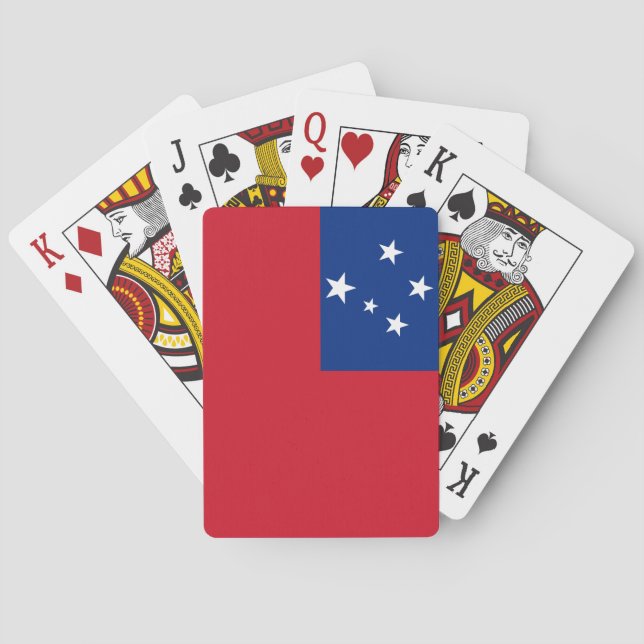 Baraja De Cartas Bandera de Samoa (Reverso)