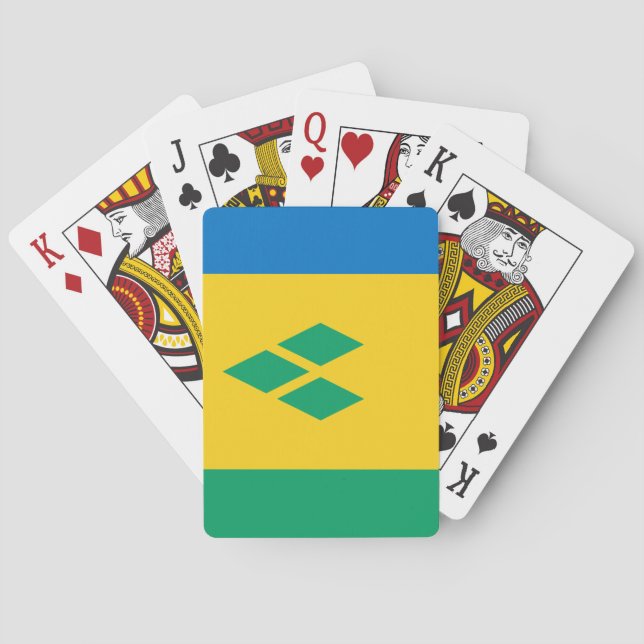 Baraja De Cartas Bandera de San Vicente y las Granadinas (Reverso)