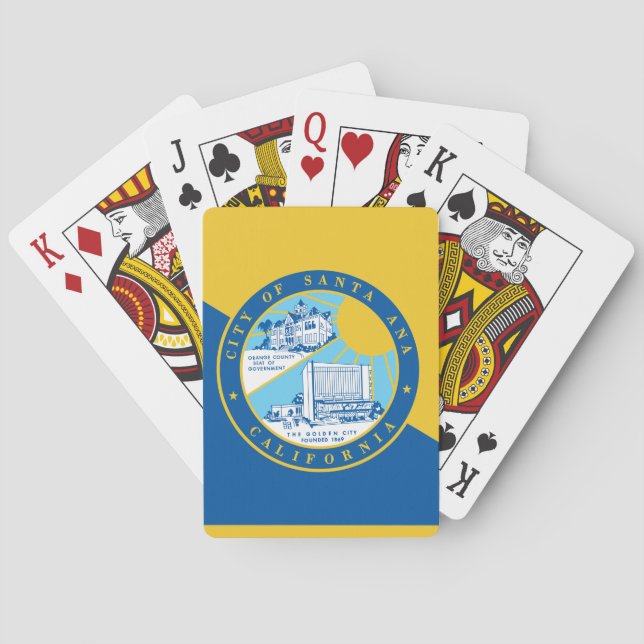 Baraja De Cartas Bandera de Santa Ana, California (Reverso)
