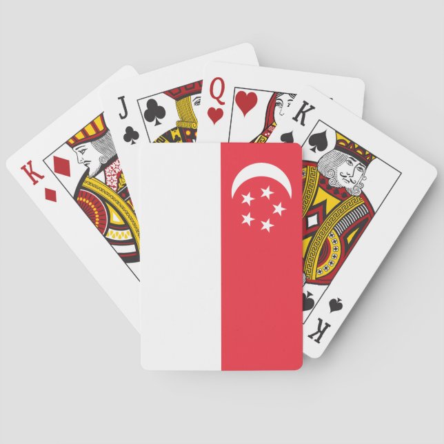 Baraja De Cartas Bandera de Singapur (Reverso)