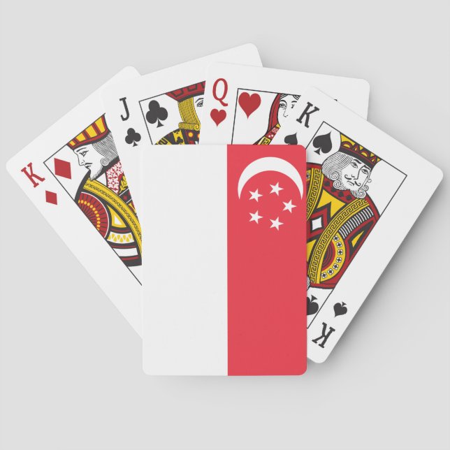 Baraja De Cartas Bandera de Singapur (Reverso)