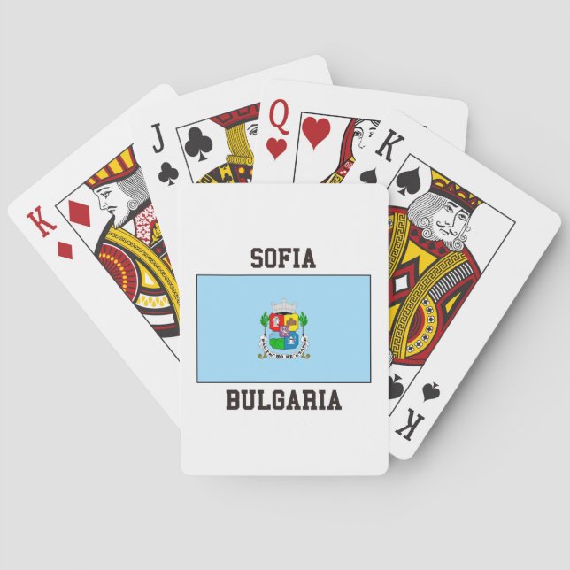 Baraja De Cartas Bandera de Sofia Bulgaria (Reverso)