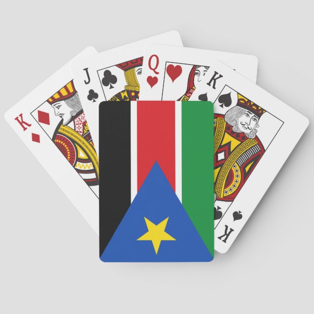Baraja De Cartas Bandera de Sudán del Sur (África) (Reverso)