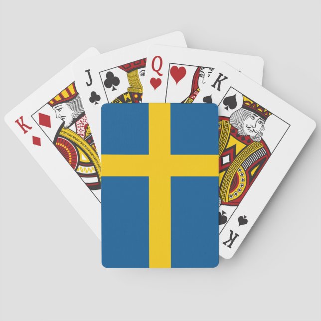 Baraja De Cartas Bandera de Suecia (Reverso)