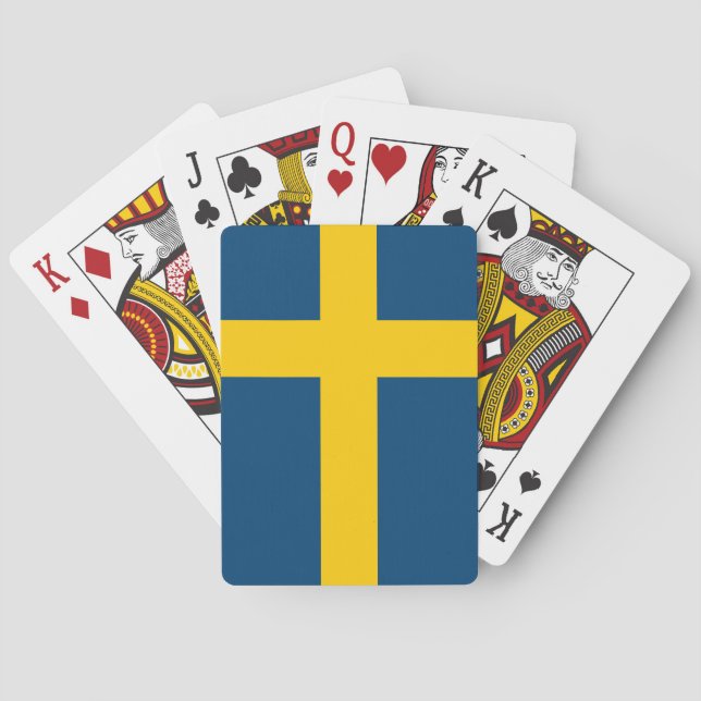 Baraja De Cartas Bandera de Suecia (Reverso)
