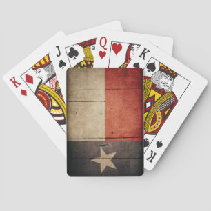 Baraja De Cartas Bandera de Texas Rugged Wood