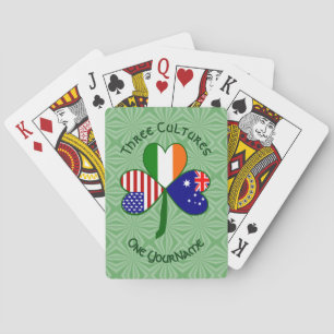 Baraja De Cartas Bandera de trébol personalizada australiana irland