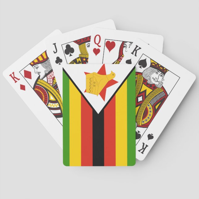 Baraja De Cartas Bandera de Zimbabue (Reverso)