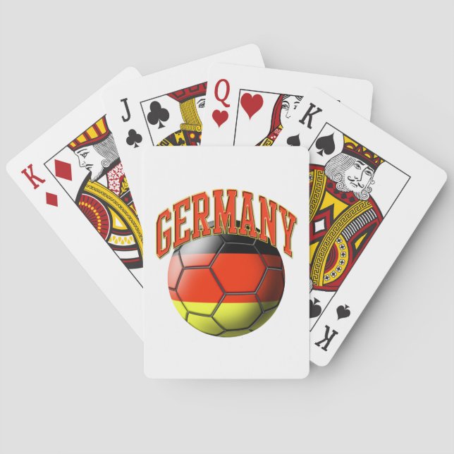 Baraja De Cartas Bandera del balón de fútbol de Alemania (Reverso)