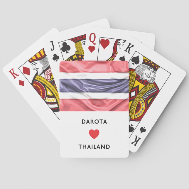 Baraja De Cartas Bandera del corazón del personalizado I de Tailand (Reverso)