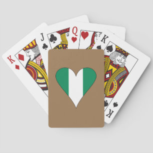 Baraja De Cartas Bandera del corazón funky nigeriano