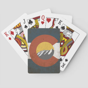 Baraja De Cartas Bandera del estado de Colorado, Grunge, con las