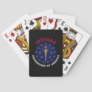 BARAJA DE CARTAS BANDERA DEL ESTADO DE CRUCES DE INDIANA