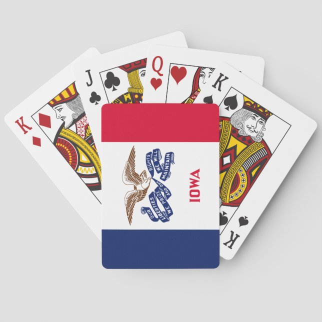 Baraja De Cartas Bandera del Estado de Iowa (Reverso)