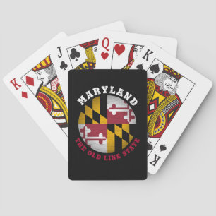 BARAJA DE CARTAS BANDERA DEL ESTADO DE LA LÍNEA VIEJA DE MARYLAND