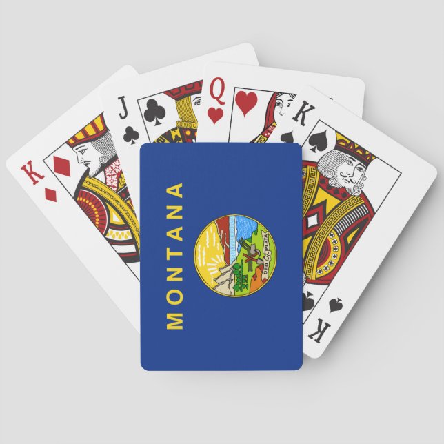 Baraja De Cartas Bandera del Estado de Montana (Reverso)