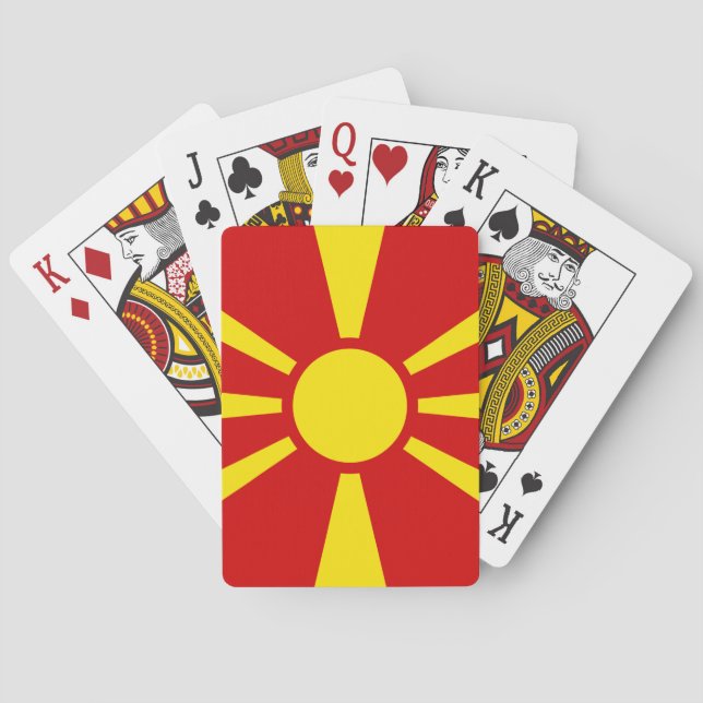 Baraja De Cartas Bandera del Norte de Macedonia (Reverso)