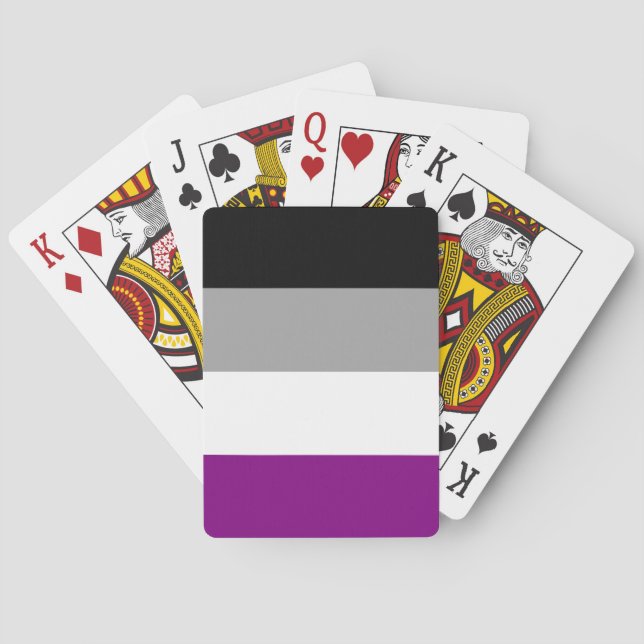 Baraja De Cartas Bandera del Orgullo Asexual (Reverso)