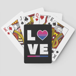 Baraja De Cartas Bandera del Orgullo Bisexual LGBTQ angustiada Amor