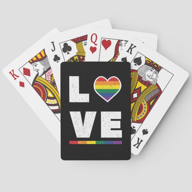 Baraja De Cartas Bandera del Orgullo Gay LGBTQ Molesta Amor Grunge (Reverso)