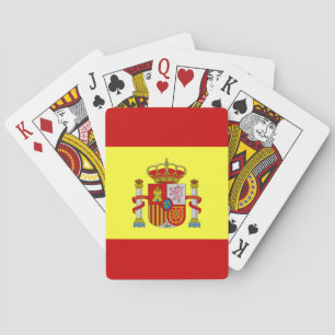 Baraja De Cartas Bandera Española Rojigualda y Tarjetas Reales De J