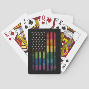 Baraja De Cartas Bandera estadounidense de arcoíris Orgullo Gay Les