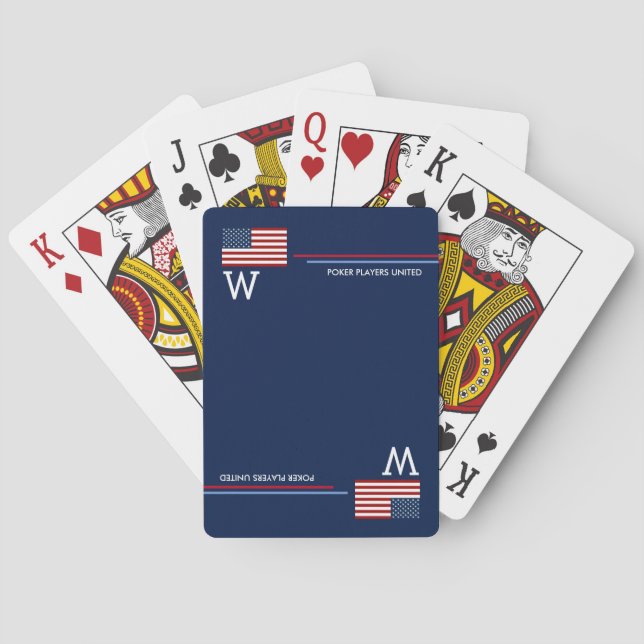 Baraja De Cartas Bandera estadounidense de Estados Unidos personali (Reverso)