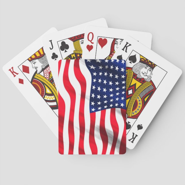 Baraja De Cartas Bandera estadounidense Patriótica Bandera estadoun (Reverso)