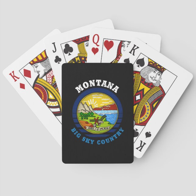 BARAJA DE CARTAS BANDERA ESTATAL MONTANA BIG SKY (Reverso)