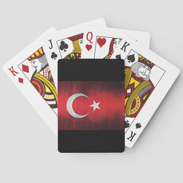 Baraja De Cartas Bandera estilizada de Turquía (Reverso)
